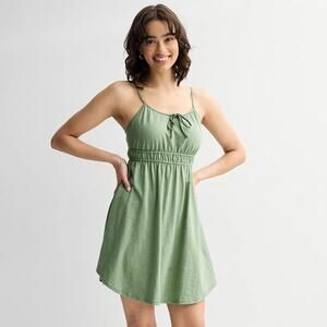 NWT SO Eren Jade Ruched Knit Sleeveless Mini Sun Dress Junior's Size Medium